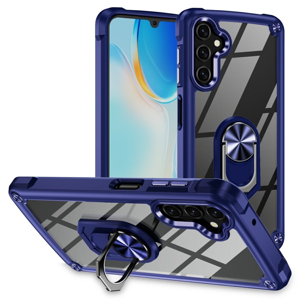 Samsung Galaxy A17 4G / 5G Lens Protection Σκληρή Θήκη με Δαχτυλίδι Blue