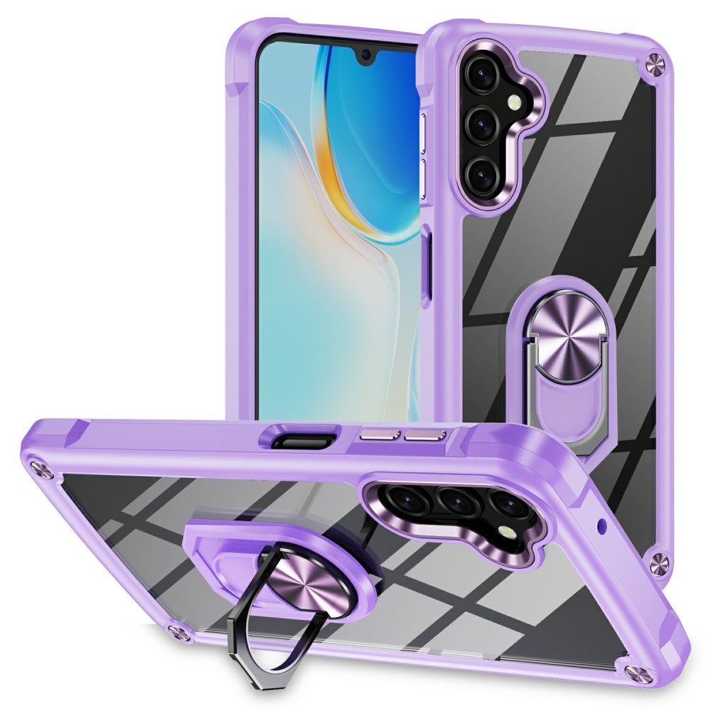 Samsung Galaxy A17 4G / 5G Lens Protection Σκληρή Θήκη με Δαχτυλίδι Purple