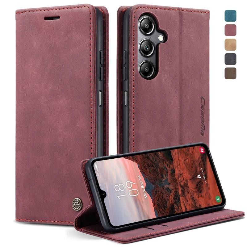 Samsung Galaxy A05s CaseMe 013 Retro Θήκη Βιβλίο Wine Red