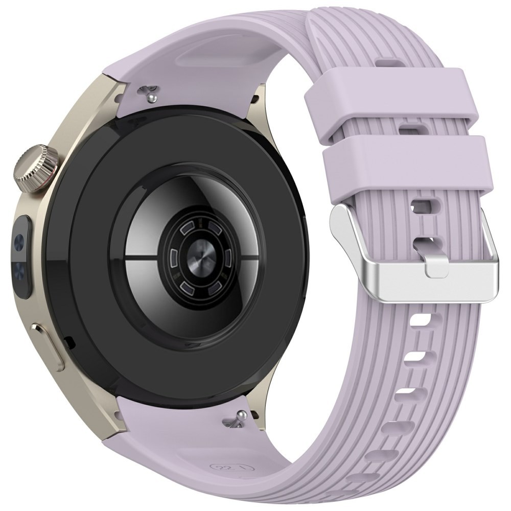 Huawei Watch 5 - 46mm Ριγέ Λουράκι Σιλικόνης Light Purple