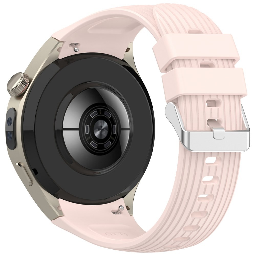 Huawei Watch 5 - 46mm Ριγέ Λουράκι Σιλικόνης Light Pink