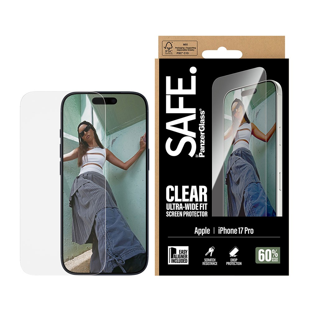 Apple iPhone 17 Pro SAFE. by PanzerGlass Screen Protector/Ultra-Wide Fit Transparent