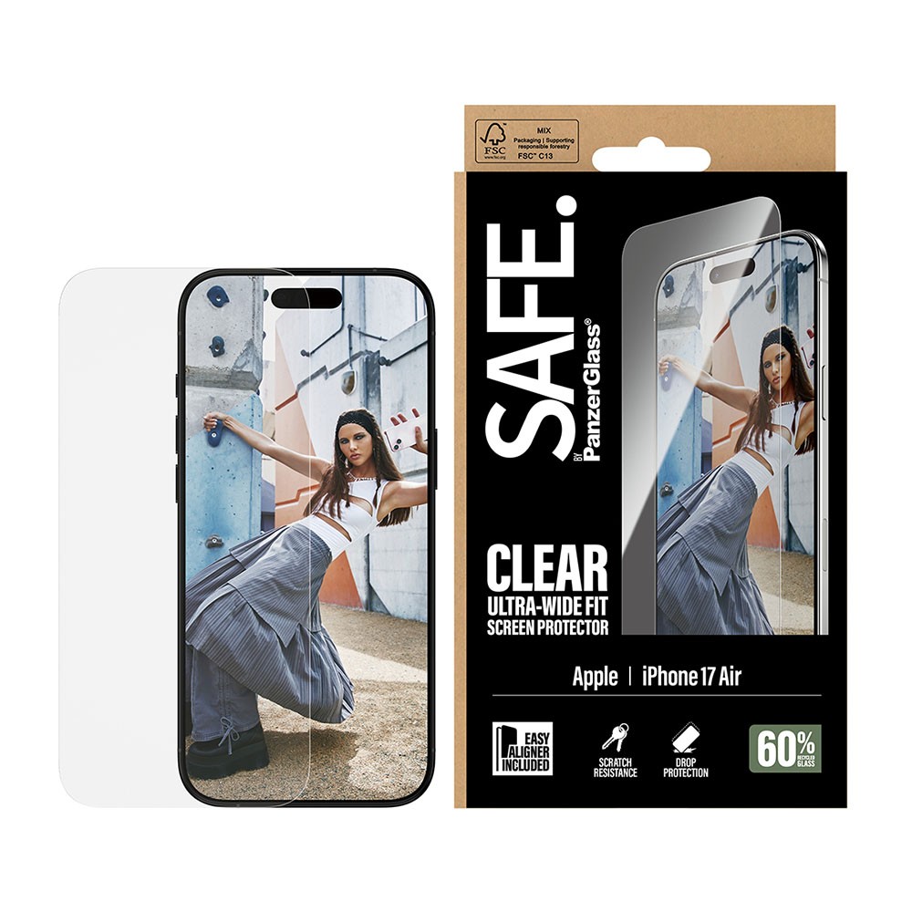 Apple iPhone Air SAFE. by PanzerGlass Screen Protector/Ultra-Wide Fit Transparent