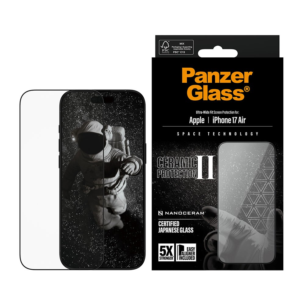 Apple iPhone Air PanzerGlass Ceramic II Screen Protector/Ultra-Wide Fit Transparent