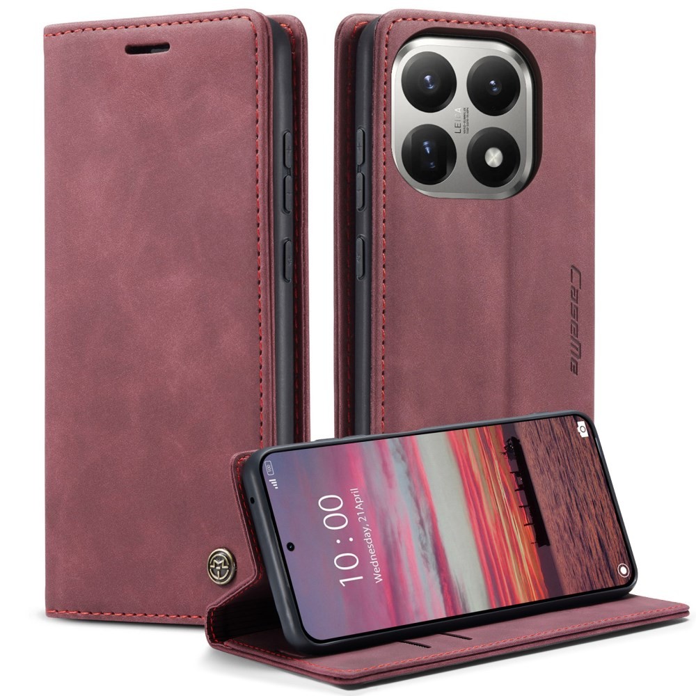 Xiaomi 15T 5G CaseMe 013 Retro Θήκη Βιβλίο Wine Red