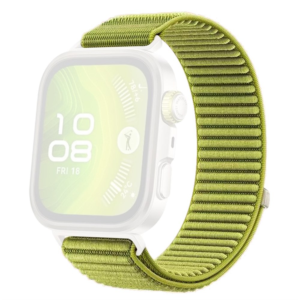 Huawei Watch Fit 3/ Fit 4/ Fit 4 Pro KALEBOL Λουράκι απο Nylon με Magic Tape Light Green
