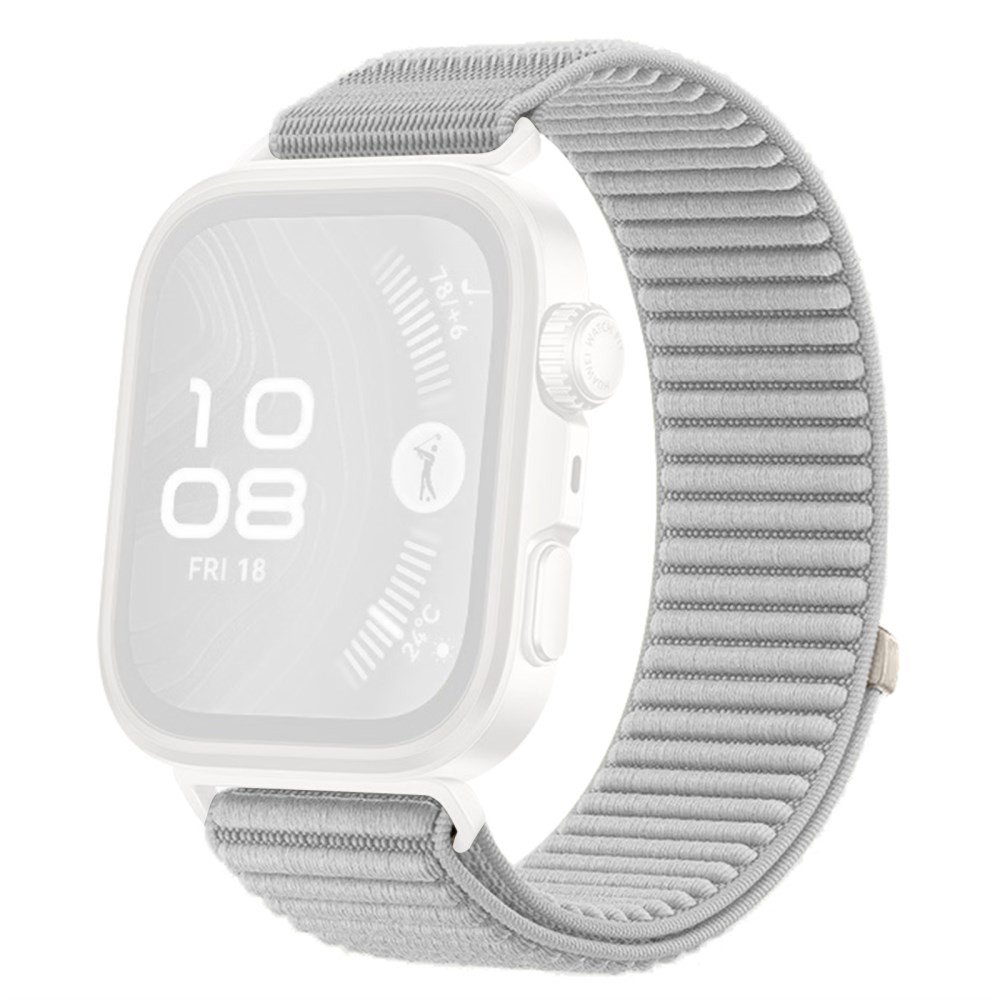Huawei Watch Fit 3/ Fit 4/ Fit 4 Pro KALEBOL Λουράκι από Nylon με Magic Tape Light Grey