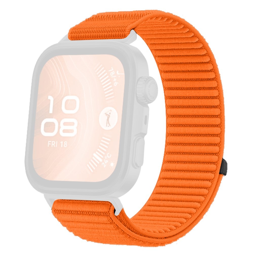 Huawei Watch Fit 3/ Fit 4/ Fit 4 Pro KALEBOL Λουράκι απο Nylon με Magic Tape Orange