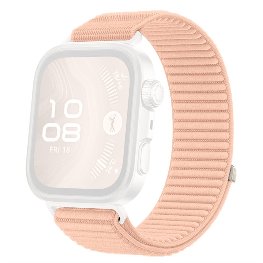 Huawei Watch Fit 3/ Fit 4/ Fit 4 Pro KALEBOL Λουράκι απο Nylon με Magic Tape Light Pink