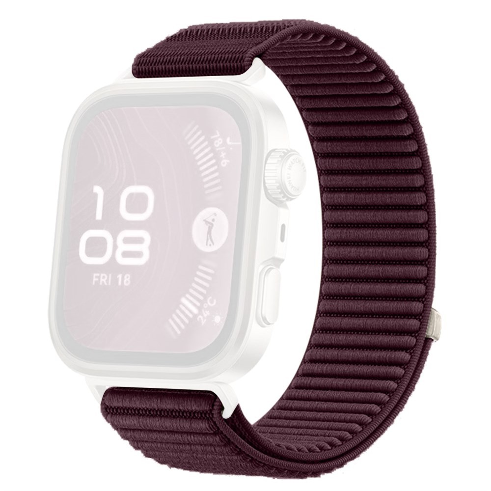 Huawei Watch Fit 3/ Fit 4/ Fit 4 Pro KALEBOL Λουράκι απο Nylon με Magic Tape Dark Purple