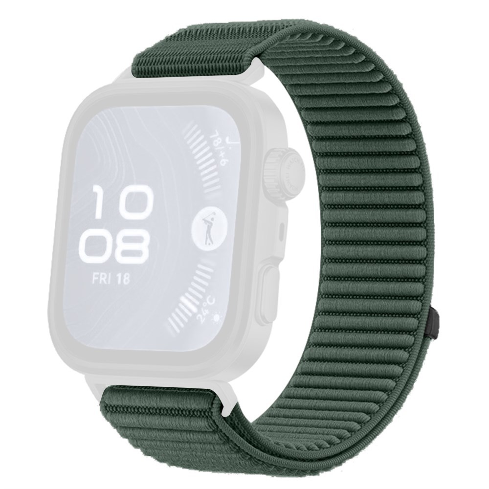 Huawei Watch Fit 3/ Fit 4/ Fit 4 Pro KALEBOL Λουράκι απο Nylon με Magic Tape Dark Green