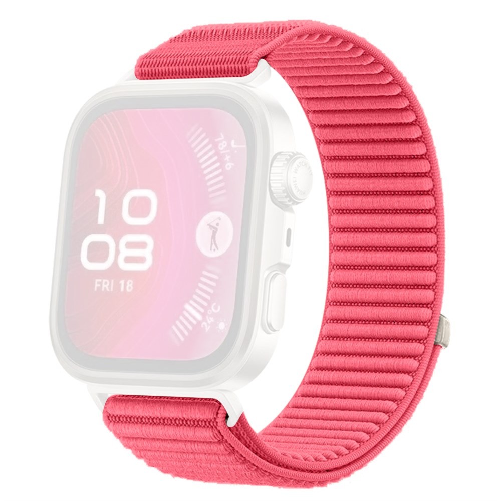 Huawei Watch Fit 3/ Fit 4/ Fit 4 Pro KALEBOL Λουράκι απο Nylon με Magic Tape Pink