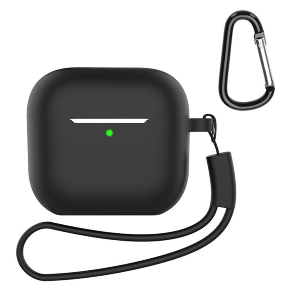 Apple AirPods 4 Θήκη Σιλικόνης με Λουράκι Black