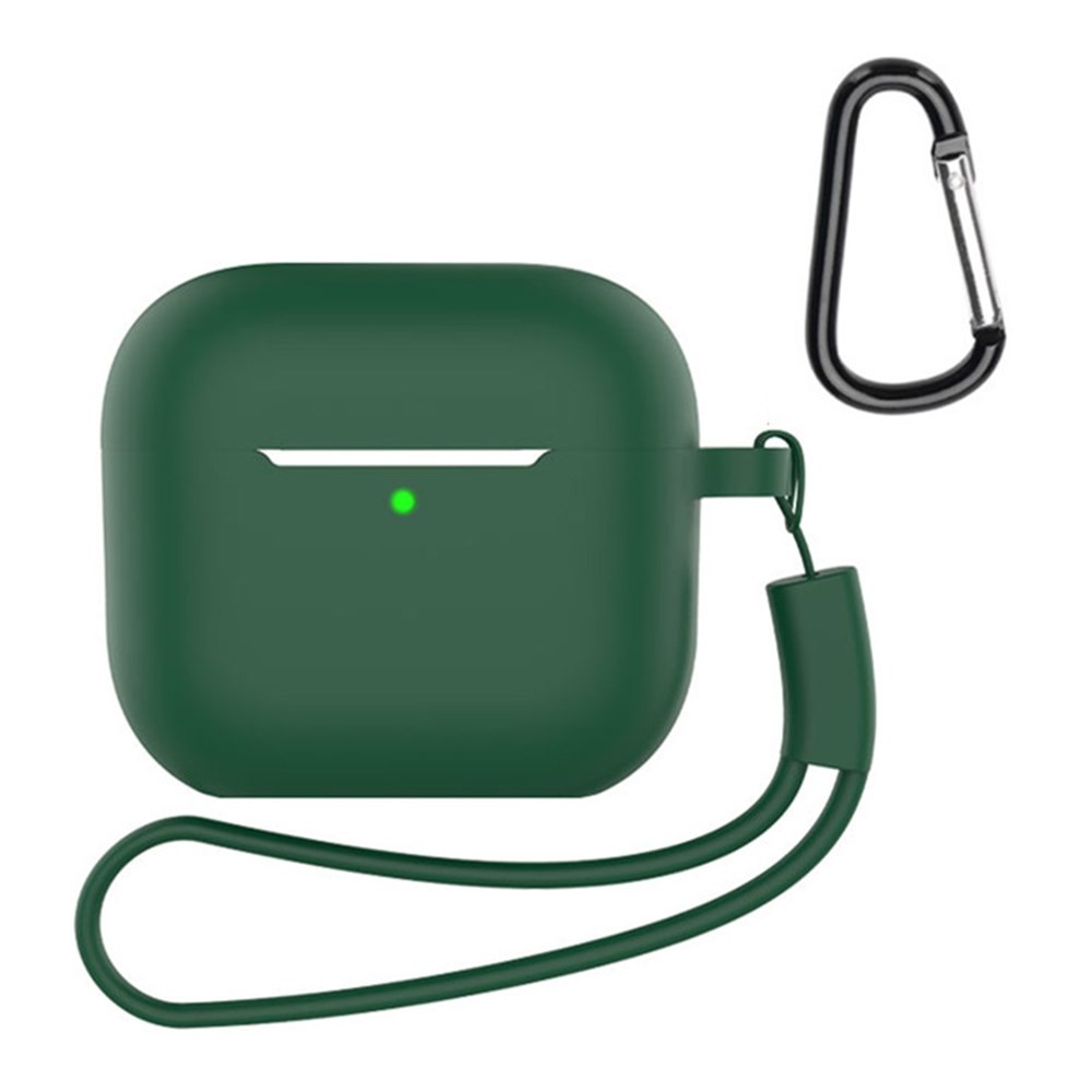 Apple AirPods 4 Θήκη Σιλικόνης με Λουράκι Blackish Green