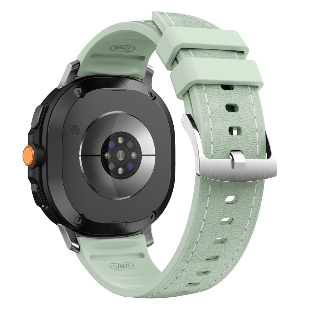 Samsung Galaxy Watch 8 - 40mm/44 mm /Watch  8 classic - 46mm Λουράκι Σιλικόνης με Δερμάτινη Επίστρωση Mint Green