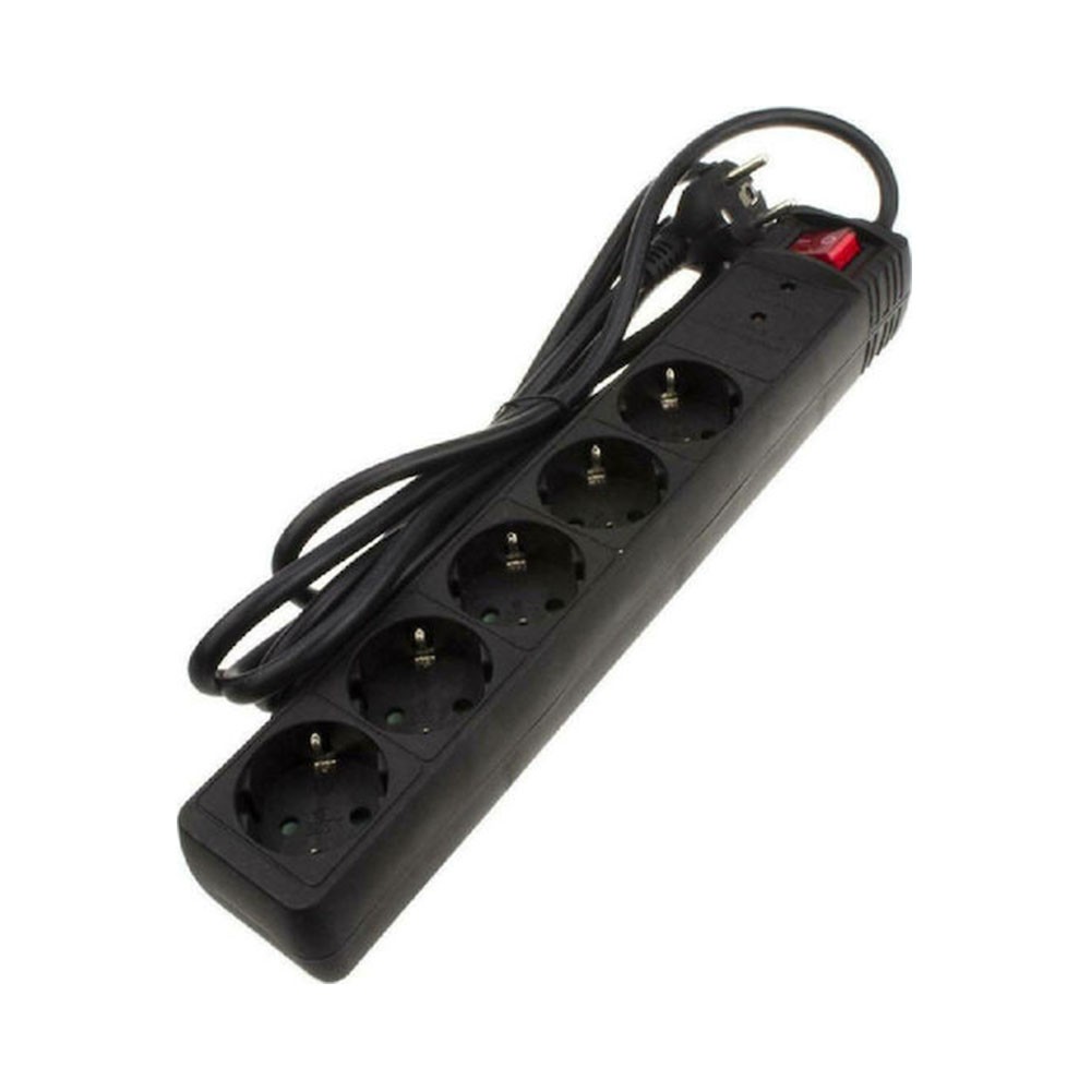 Powertech PT-881 Πολύπριζο Ασφαλείας 5 Θέσεων με Διακόπτη και Καλώδιο 1.5m Black
