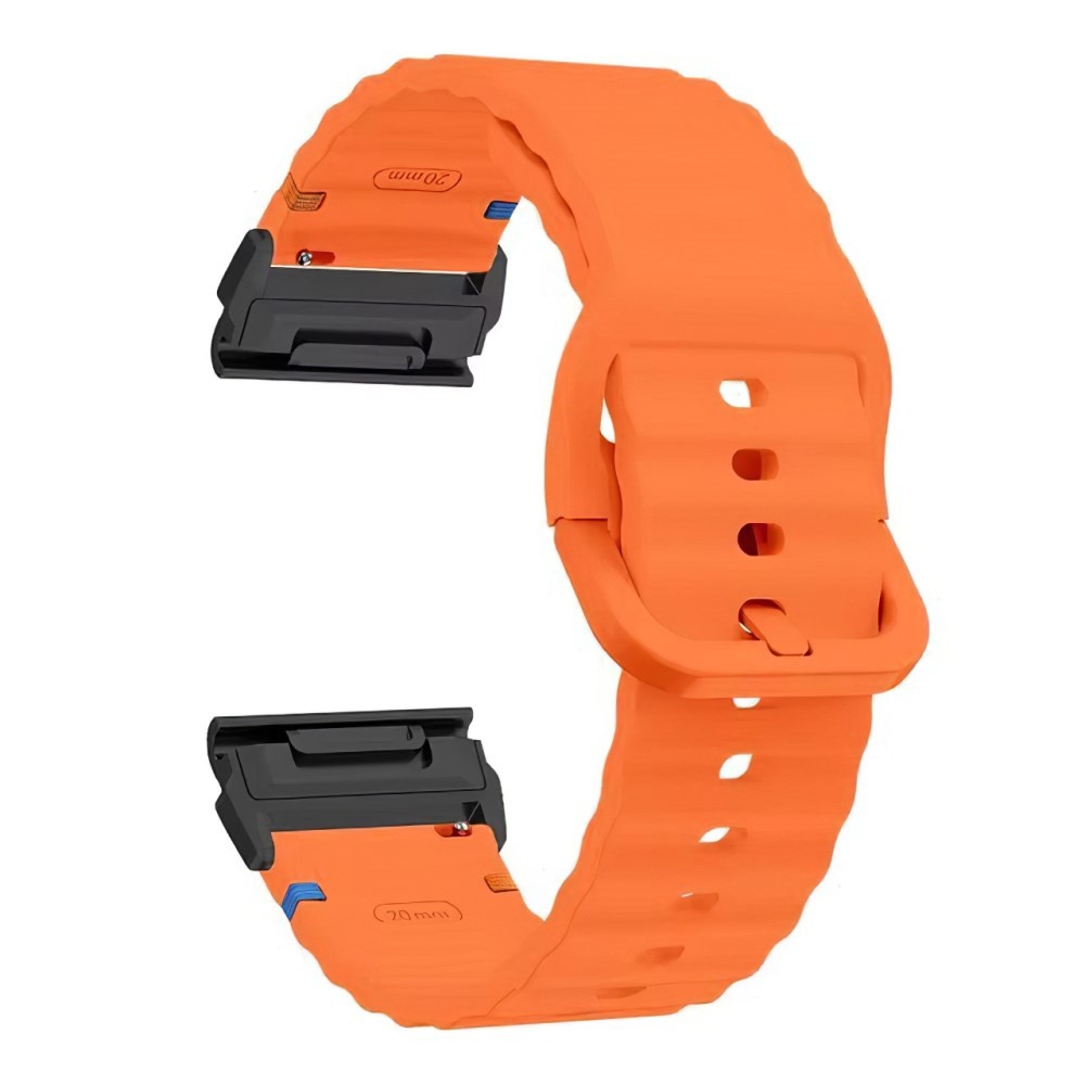 Garmin Fenix 8 Pro AMOLED/Fenix 8/Fenix E - 47mm Λουράκι Σιλικόνης με Κυματιστό Σχέδιο Orange
