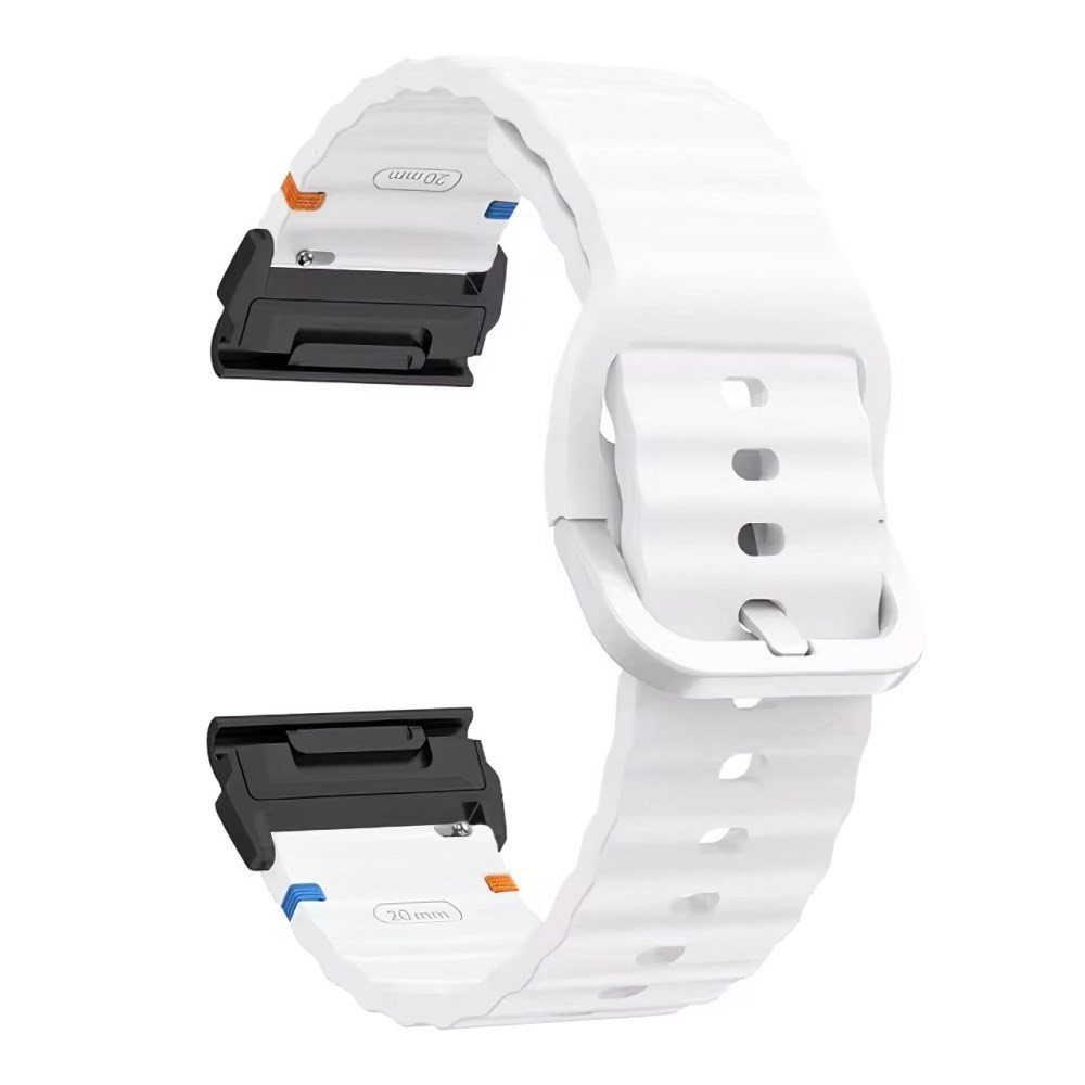 Garmin Fenix 8 Pro AMOLED/Fenix 8/Fenix E - 47mm Λουράκι Σιλικόνης με Κυματιστό Σχέδιο White