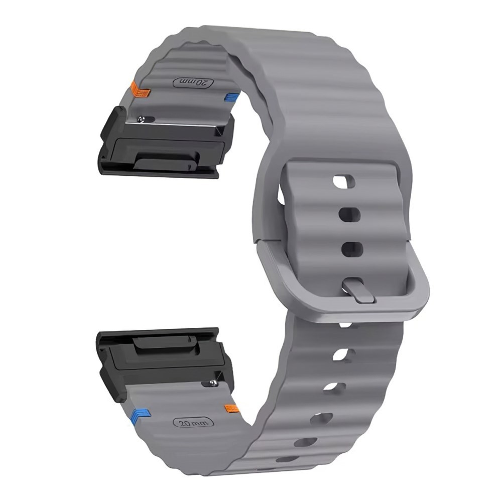 Garmin Fenix 8 Pro AMOLED/Fenix 8/Fenix E - 47mm Λουράκι Σιλικόνης με Κυματιστό Σχέδιο Dark Grey