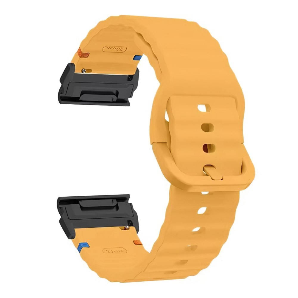 Garmin Fenix 8 Pro AMOLED/Fenix 8/Fenix E - 47mm Λουράκι Σιλικόνης με Κυματιστό Σχέδιο Light Orange