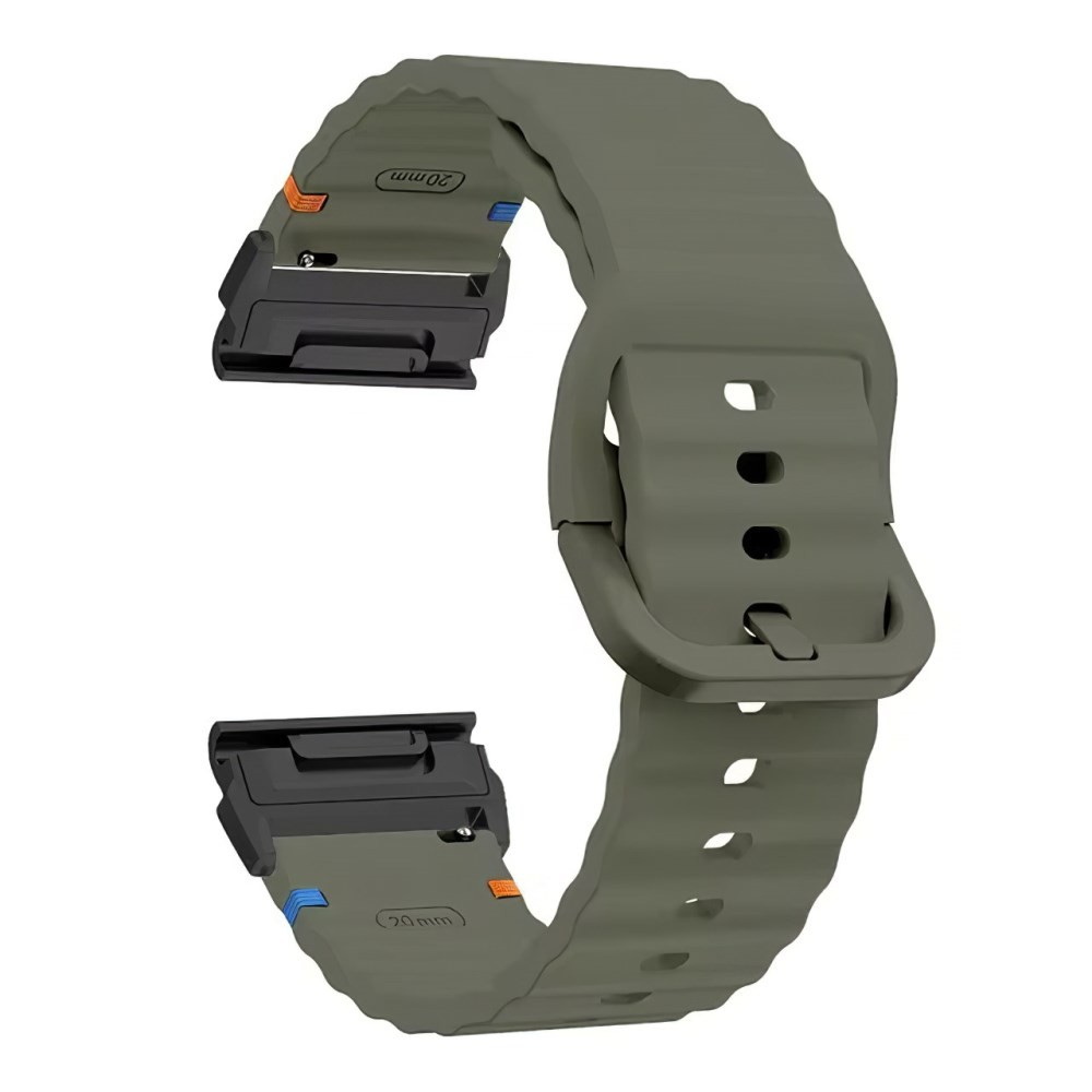 Garmin Fenix 8 Pro AMOLED/Fenix 8/Fenix E - 47mm Λουράκι Σιλικόνης με Κυματιστό Σχέδιο Army Green