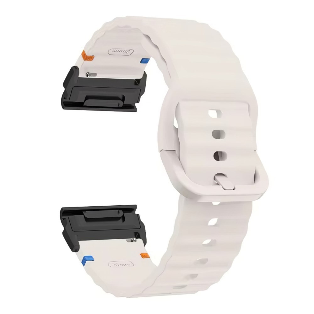 Garmin Fenix 8 Pro AMOLED/Fenix 8/Fenix E - 47mm Λουράκι Σιλικόνης με Κυματιστό Σχέδιο Off White