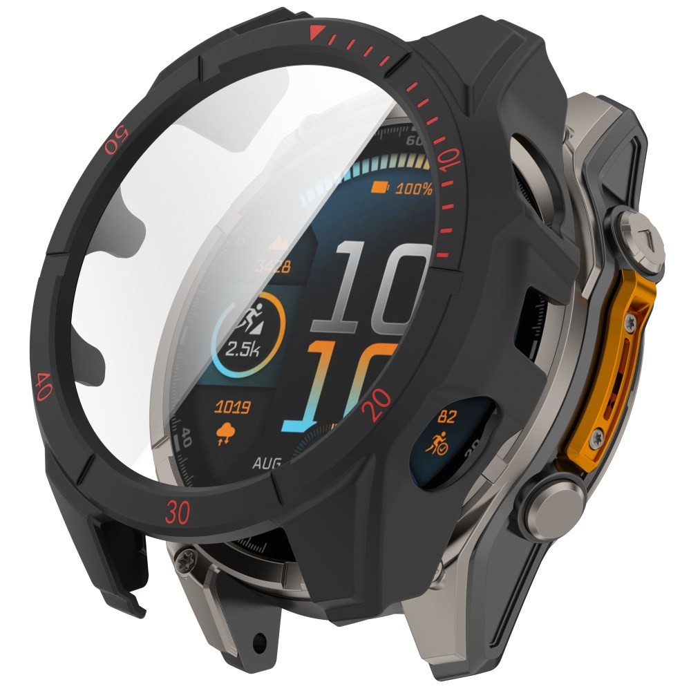 Garmin Fenix 8 Solar - 51mm Σκληρή Θήκη και Προστασία Οθόνης Black/Red