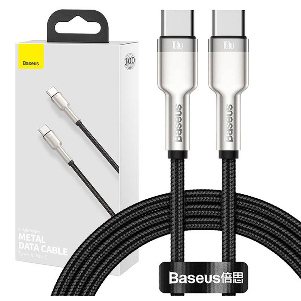Baseus CATJK-C01 Cafule Metal Καλώδιο Φόρτισης Type-C to Type-C 100W - 1m Black