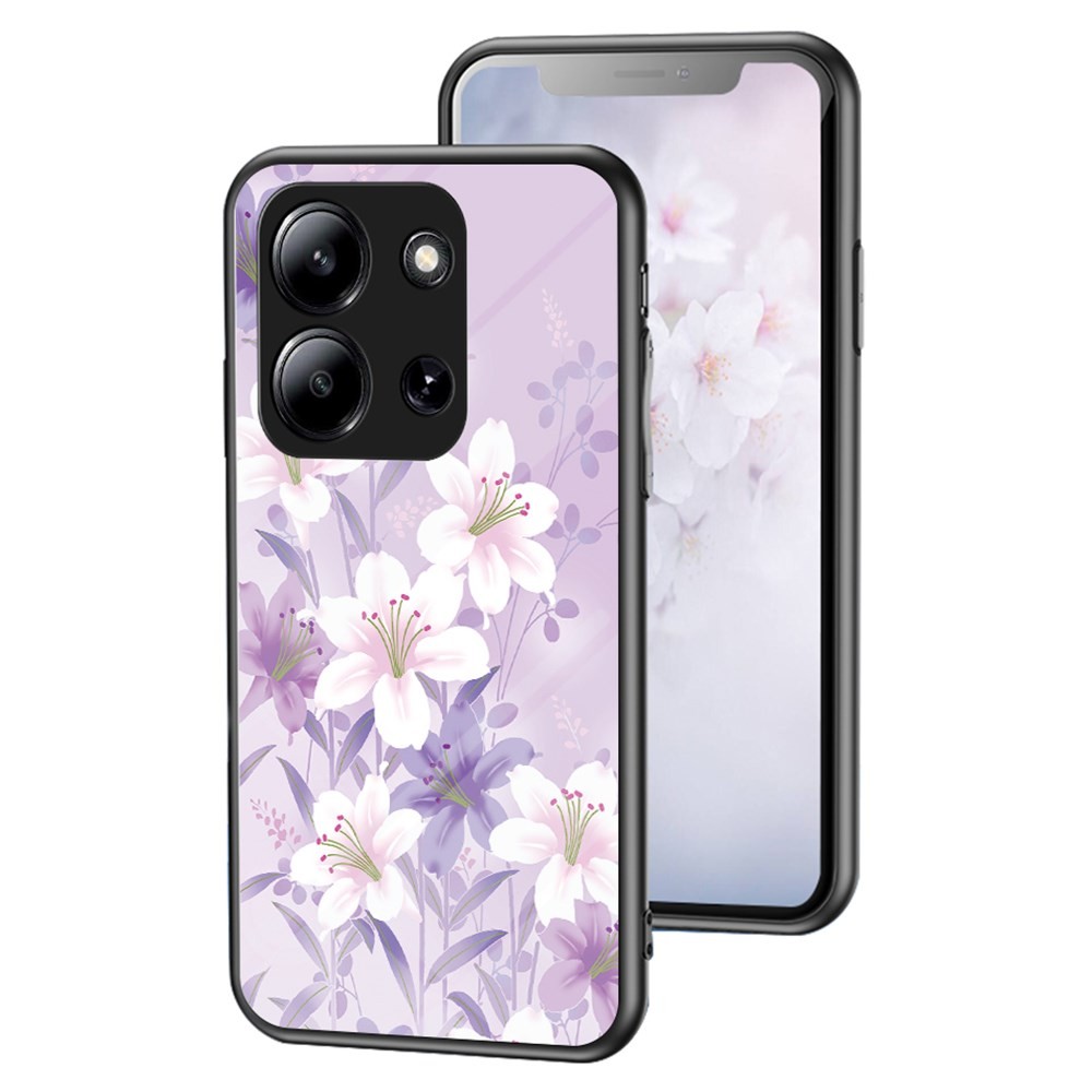 Xiaomi Redmi 15C 4G-5G / Poco C85 4G Floral Σκληρή Θήκη με Τζάμι Purple Magnolia