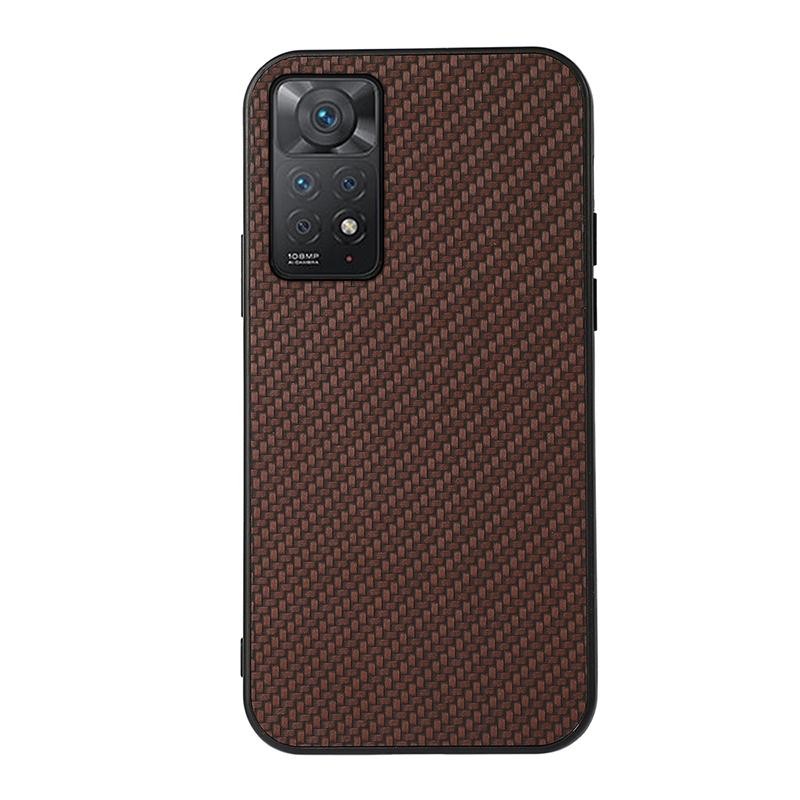 Xiaomi Redmi Note 11 Pro 4G / 5G Carbon Fiber Σκληρή Θήκη Carbon Fiber/Brown