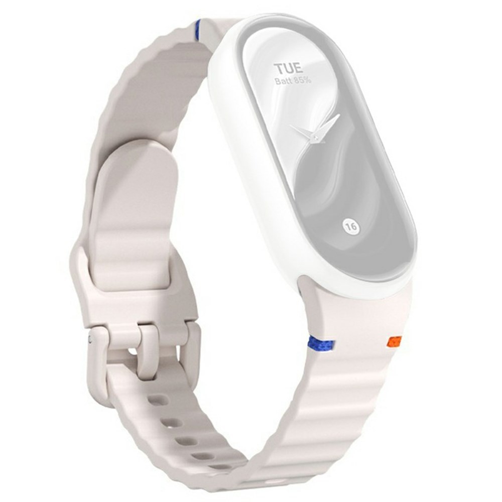 Xiaomi Smart Band 8/9/10 Λουράκι Σιλικόνης με Κυματιστό Σχέδιο Beige