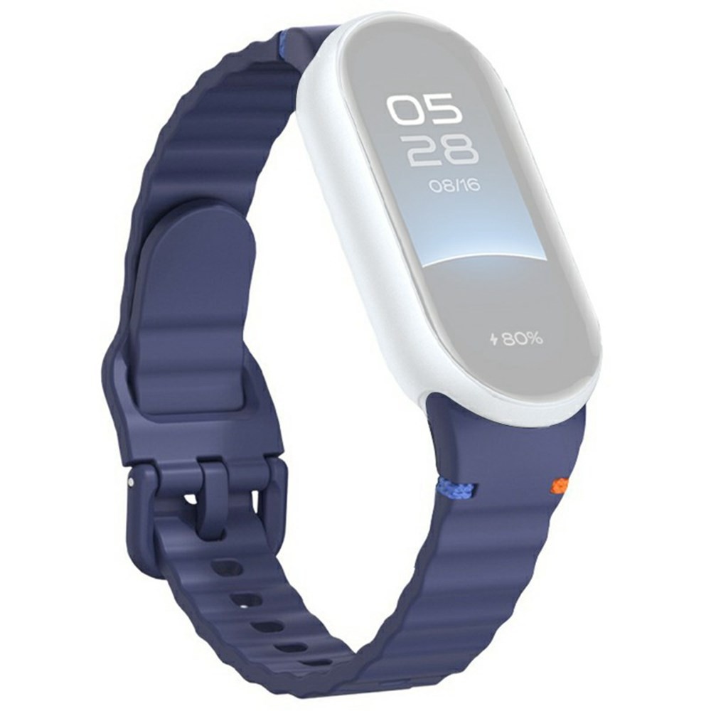 Xiaomi Smart Band 8/9/10 Λουράκι Σιλικόνης με Κυματιστό Σχέδιο Midnight Blue