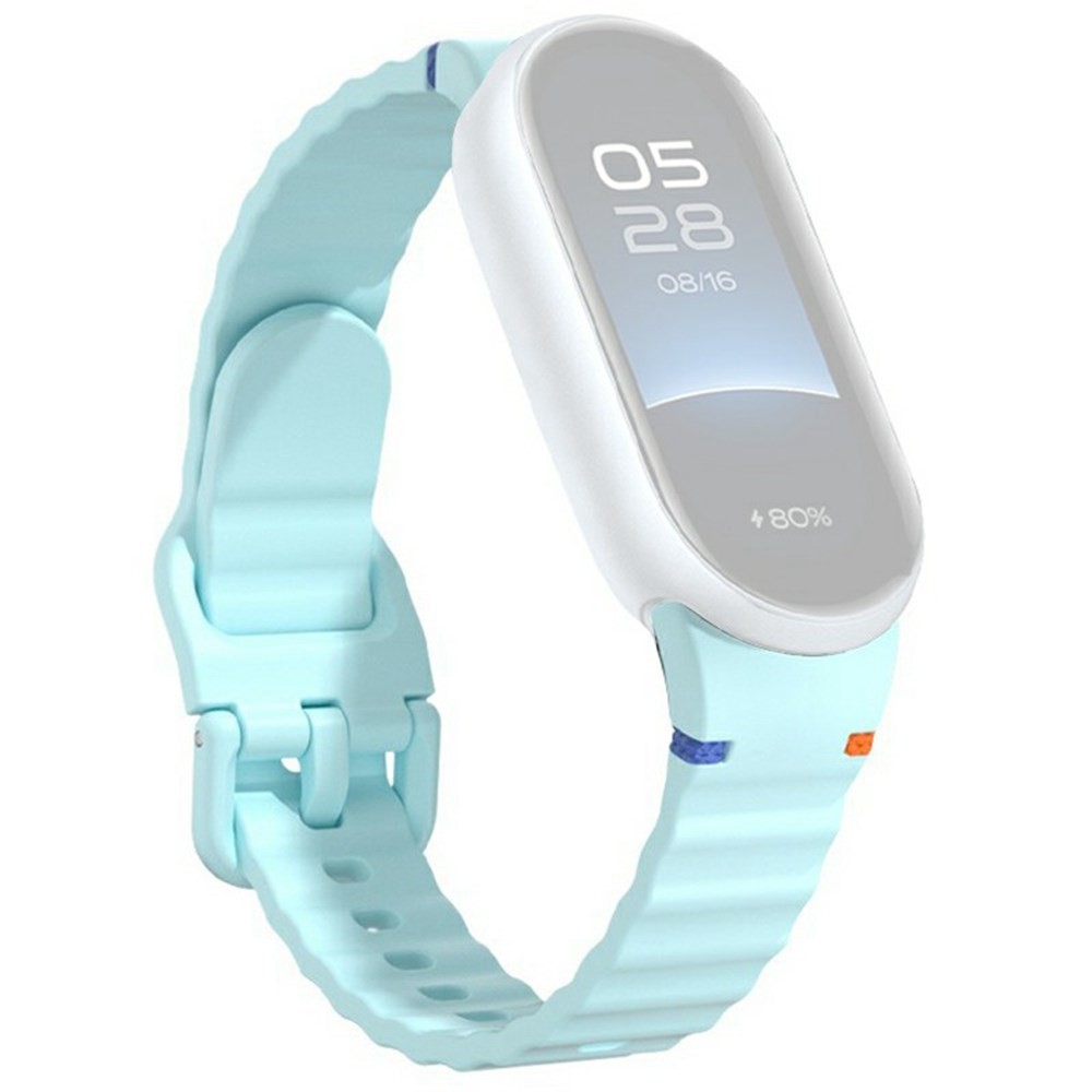 Xiaomi Smart Band 8/9/10 Λουράκι Σιλικόνης με Κυματιστό Σχέδιο Baby Blue