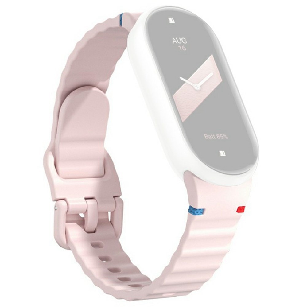Xiaomi Smart Band 8/9/10 Λουράκι Σιλικόνης με Κυματιστό Σχέδιο Pink