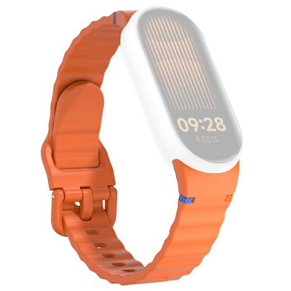 Xiaomi Smart Band 8/9/10 Λουράκι Σιλικόνης με Κυματιστό Σχέδιο Orange