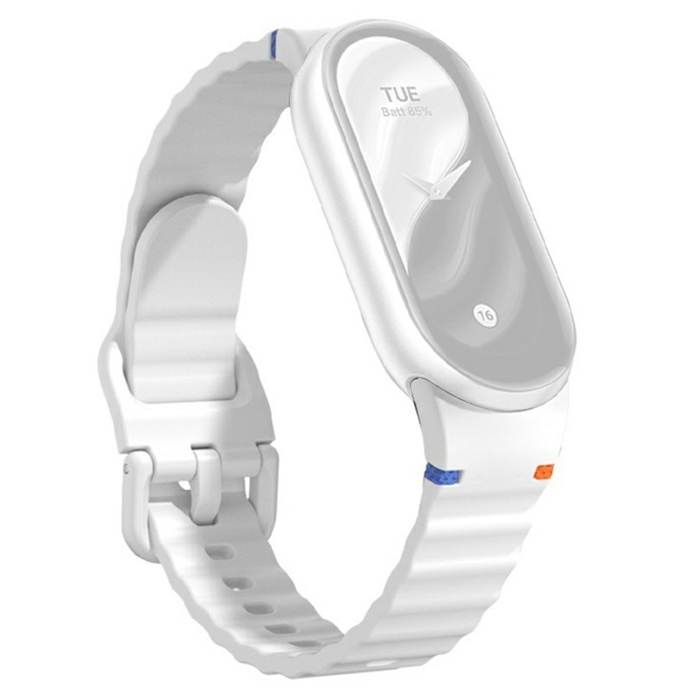 Xiaomi Smart Band 8/9/10 Λουράκι Σιλικόνης με Κυματιστό Σχέδιο White