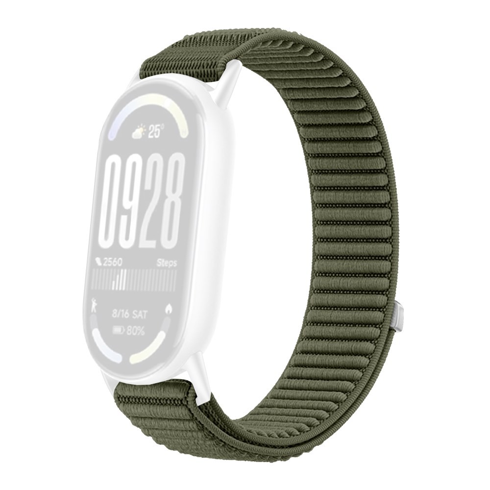 Xiaomi Smart Band 8/9/10 Λουράκι απο Nylon με Magic Tape Dark Green