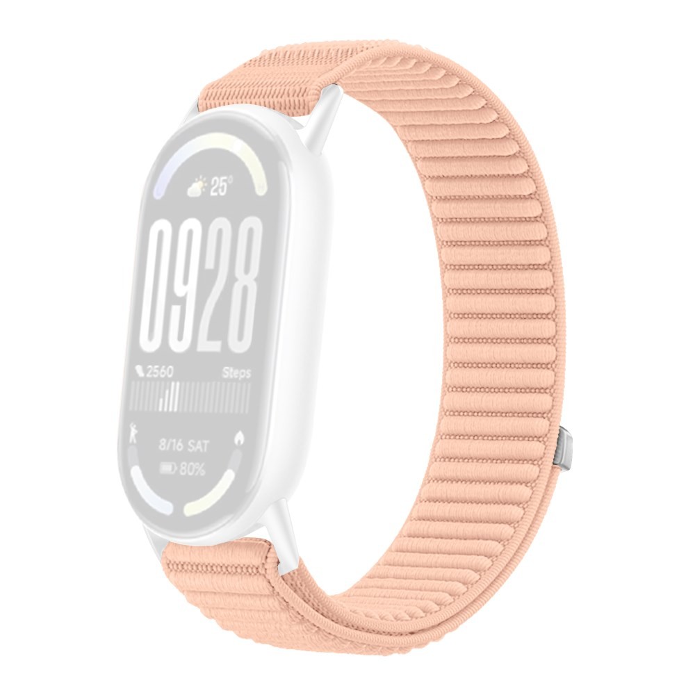 Xiaomi Smart Band 8/9/10 Λουράκι απο Nylon με Magic Tape Light Pink