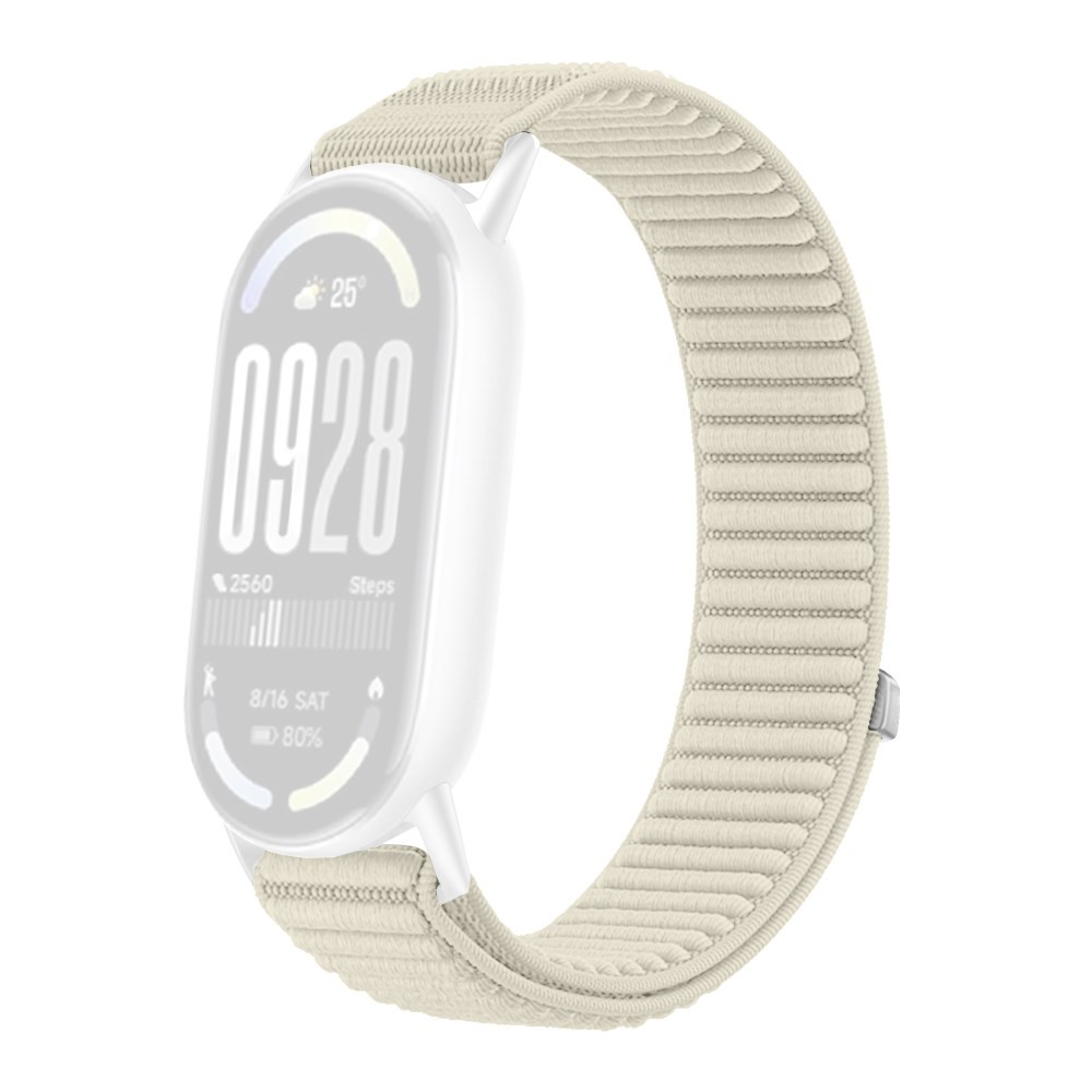 Xiaomi Smart Band 8/9/10 Λουράκι απο Nylon με Magic Tape Beige
