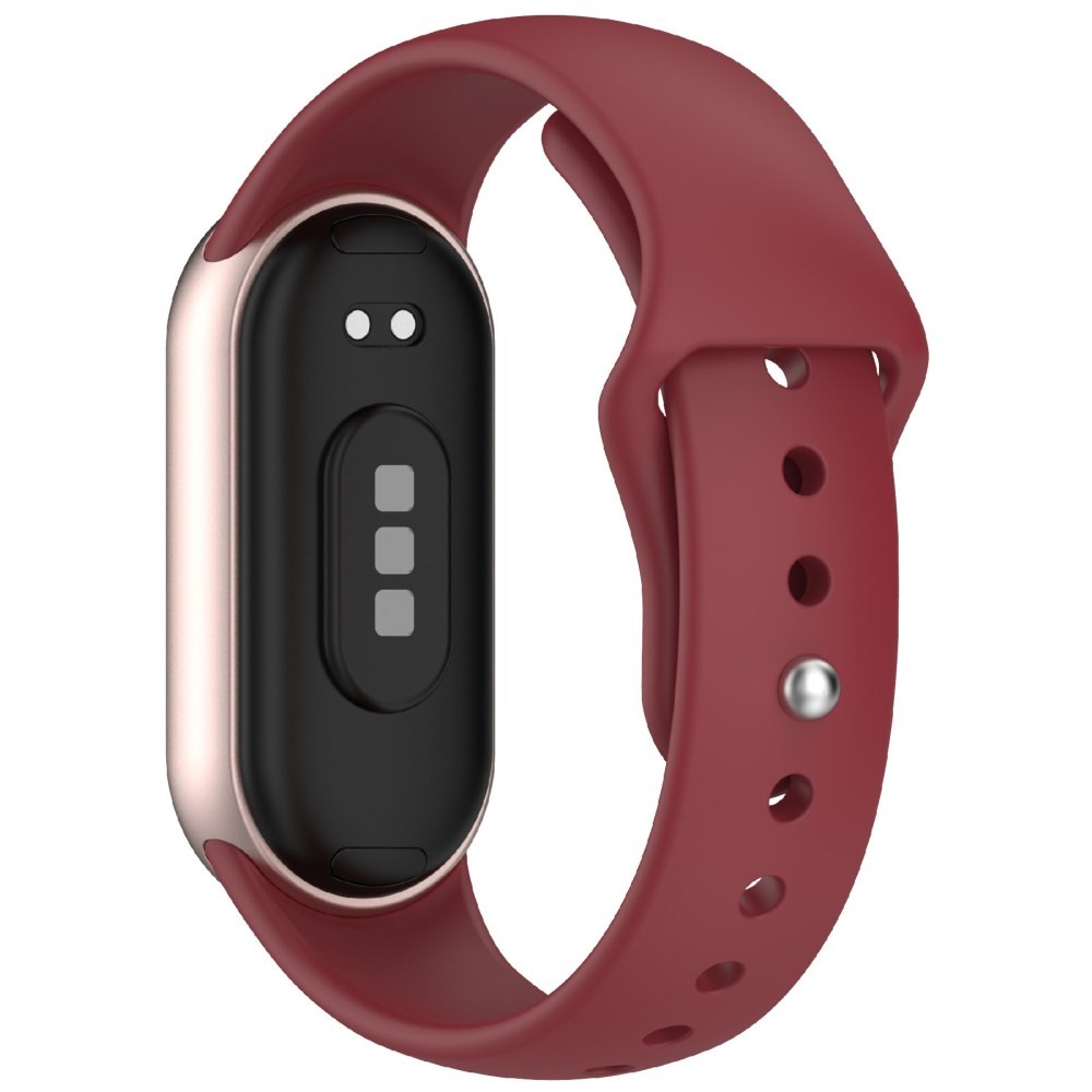 Xiaomi Smart Band 8/9/10 Λουράκι Σιλικόνης Με Snap Button Wine Red