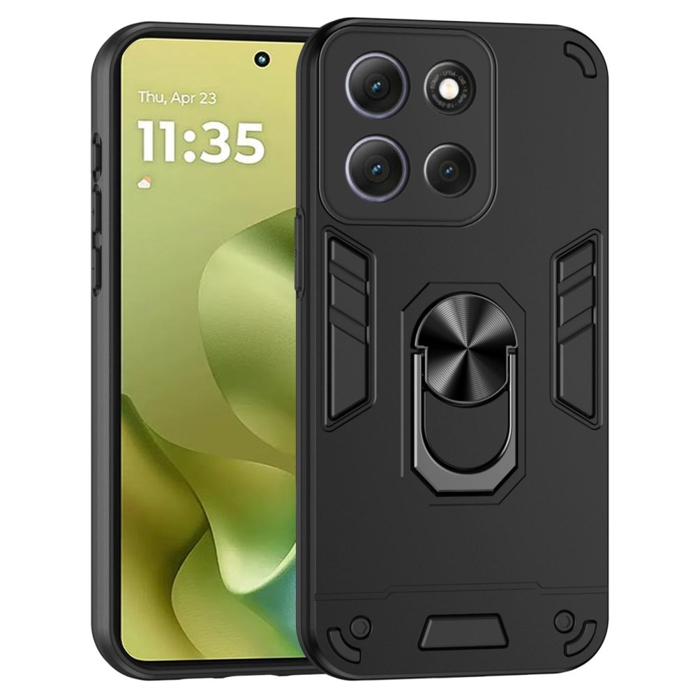 Motorola Moto G86 5G Armour Series Σκληρή Θήκη με Δαχτυλίδι Black
