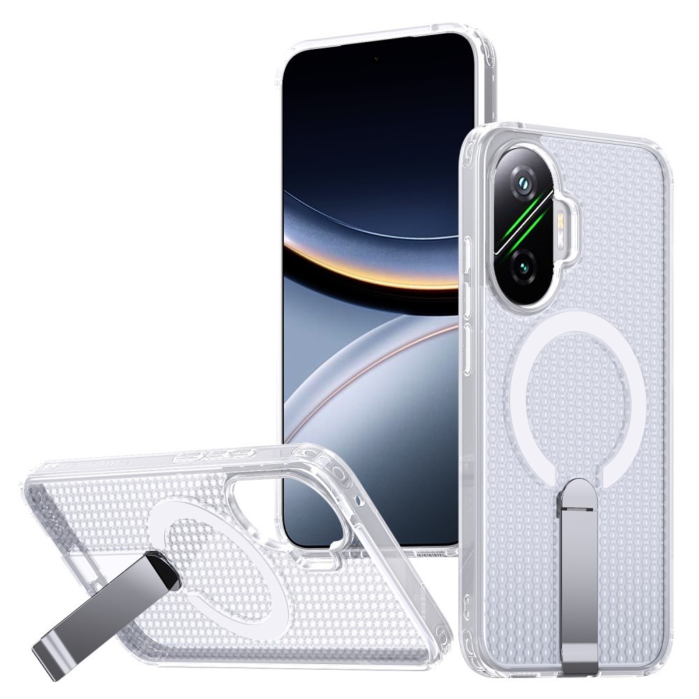 Xiaomi Poco F7 5G Grid Magsafe Σκληρή Θήκη με Stand Transparent