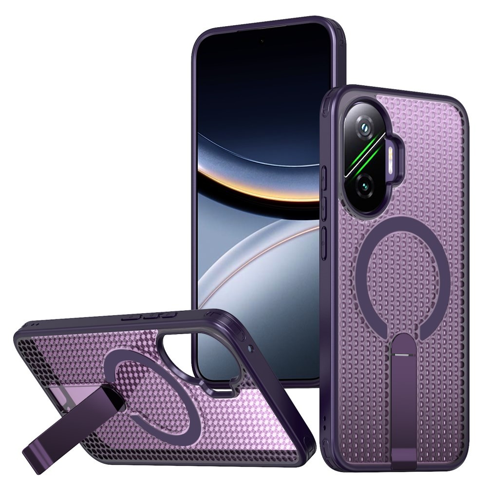 Xiaomi Poco F7 5G Grid Magsafe Σκληρή Θήκη με Stand Purple