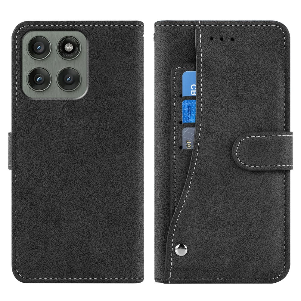 Motorola Edge 60 Pro 5G Card Slot Θήκη Πορτοφόλι Black