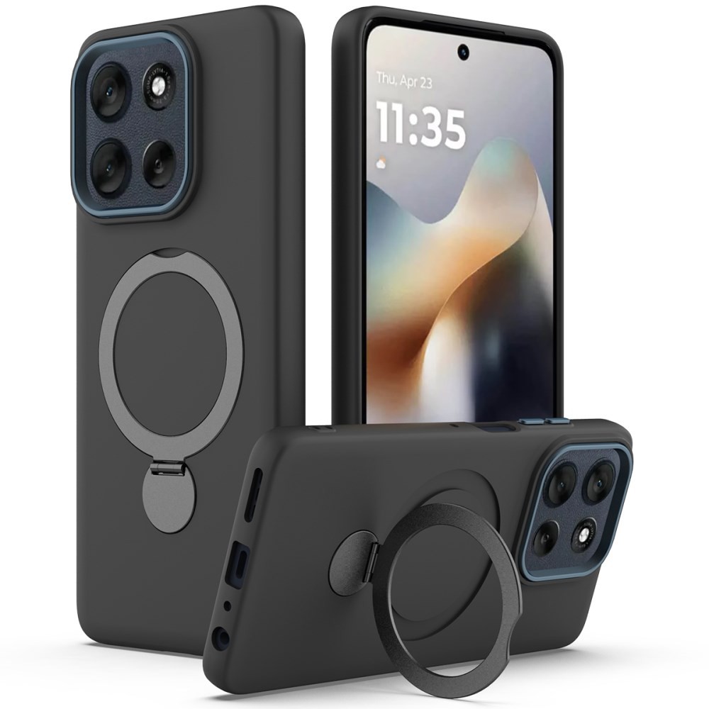 Motorola Edge 60 Pro 5G Liquid Silicone Magsafe Θήκη Σιλικόνης με Stand Black