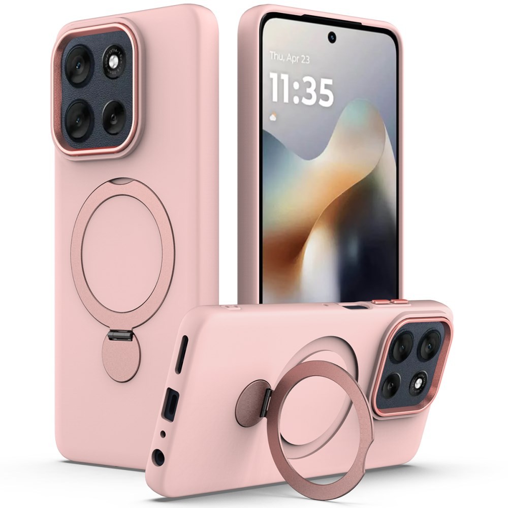 Motorola Edge 60 Pro 5G Liquid Silicone Magsafe Θήκη Σιλικόνης με Stand Pink