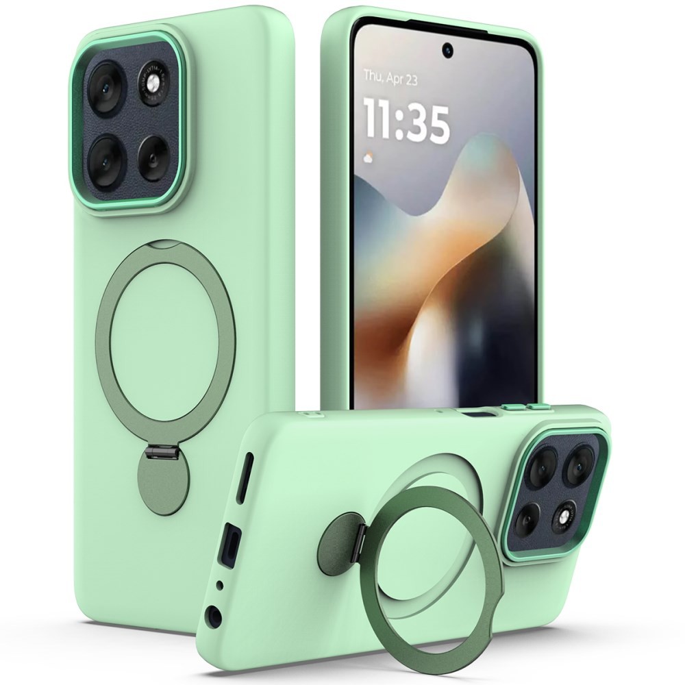 Motorola Edge 60 Pro 5G Liquid Silicone Magsafe Θήκη Σιλικόνης με Stand Green