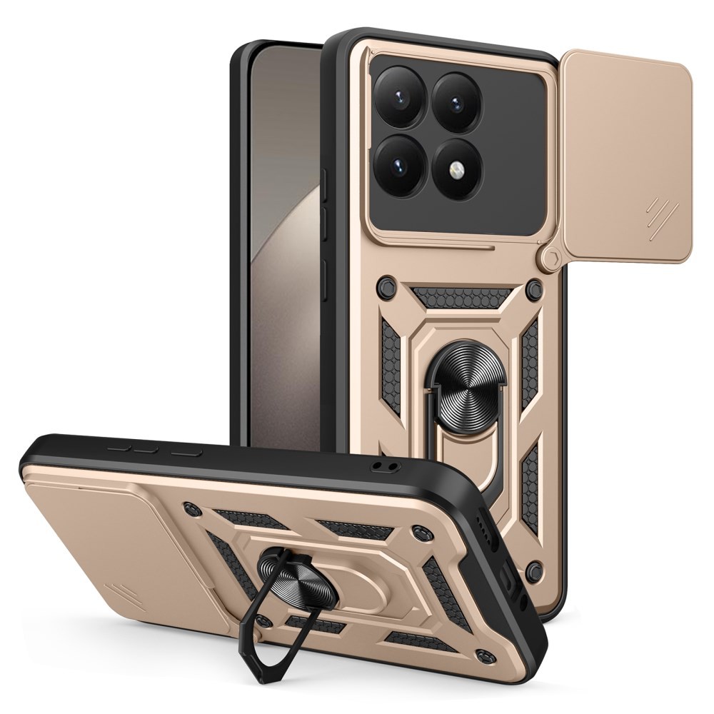 Xiaomi 15T 5G Rotary Camera Lid Σκληρή Θήκη με Δαχτυλίδι Gold