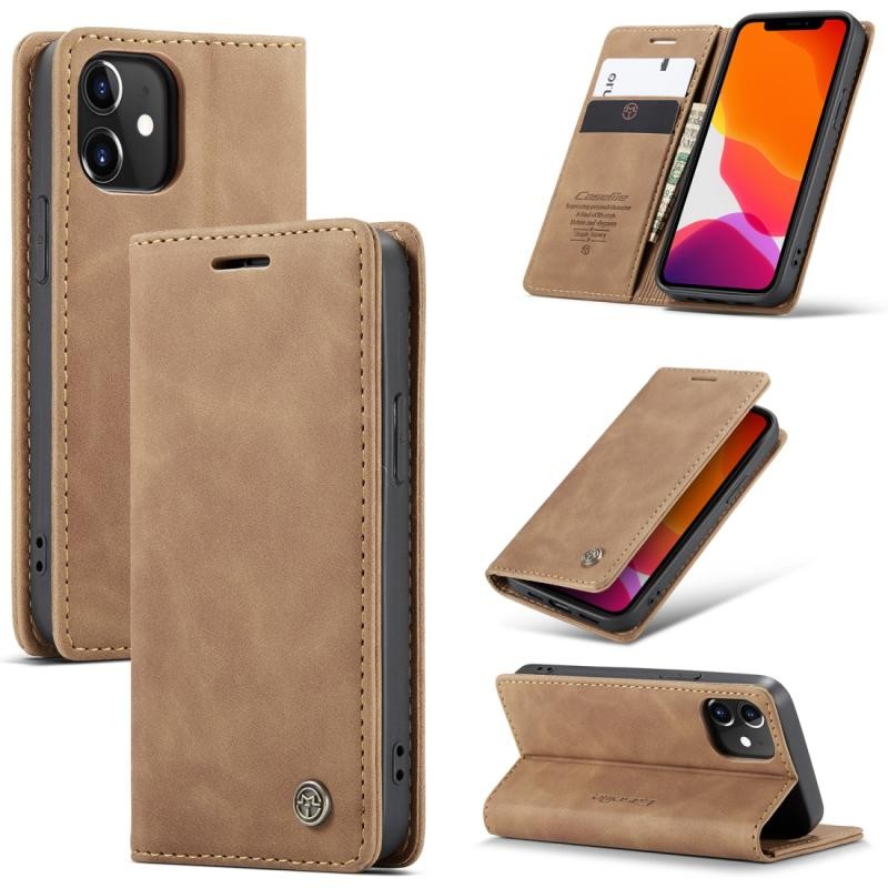 Apple iPhone 12 Mini CaseMe 013 Retro Θήκη Βιβλίο Brown