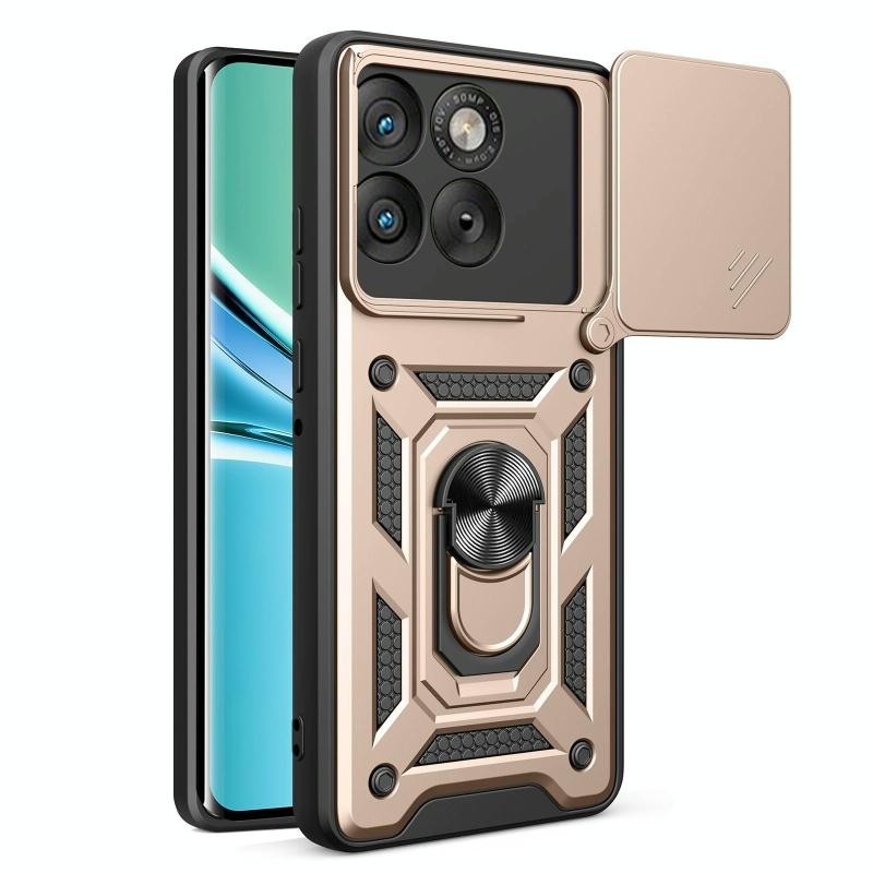 Motorola Edge 70 5G Rotary Camera Lid Σκληρή Θήκη με Δαχτυλίδι Gold